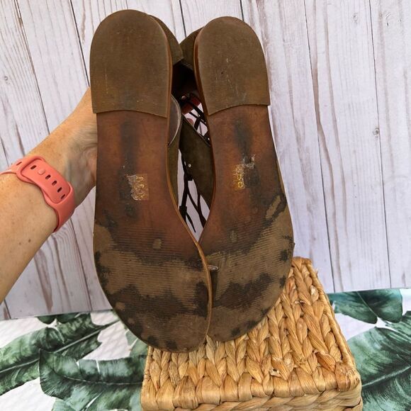 Madewell Bridget Green Suede Leather Gladiator Sandals - Picture 7 of 8